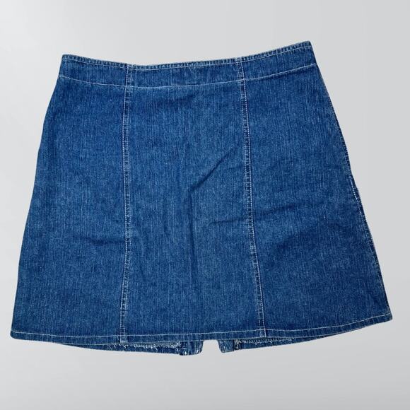 Vintage 90s EXP Jeans By Express Front Zip Up Denim Jean Skirt - Picture 4 of 5